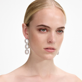 Crystal Link Three Tiered Earrings